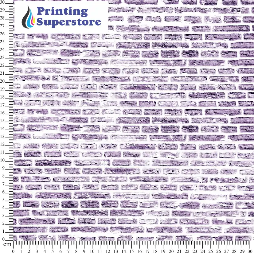 Purple distressed brick pattern printed on Self Adhesive Vinyl (SAV), Heat Transfer Vinyl (HTV) and Cardstock.