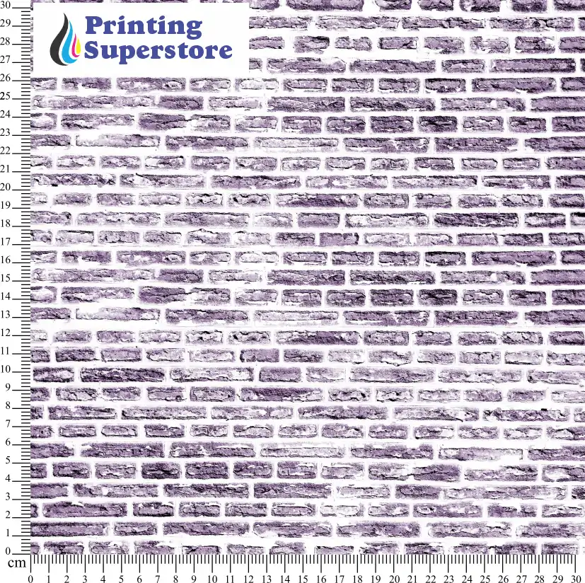 Purple distressed brick pattern printed on Self Adhesive Vinyl (SAV), Heat Transfer Vinyl (HTV) and Cardstock.