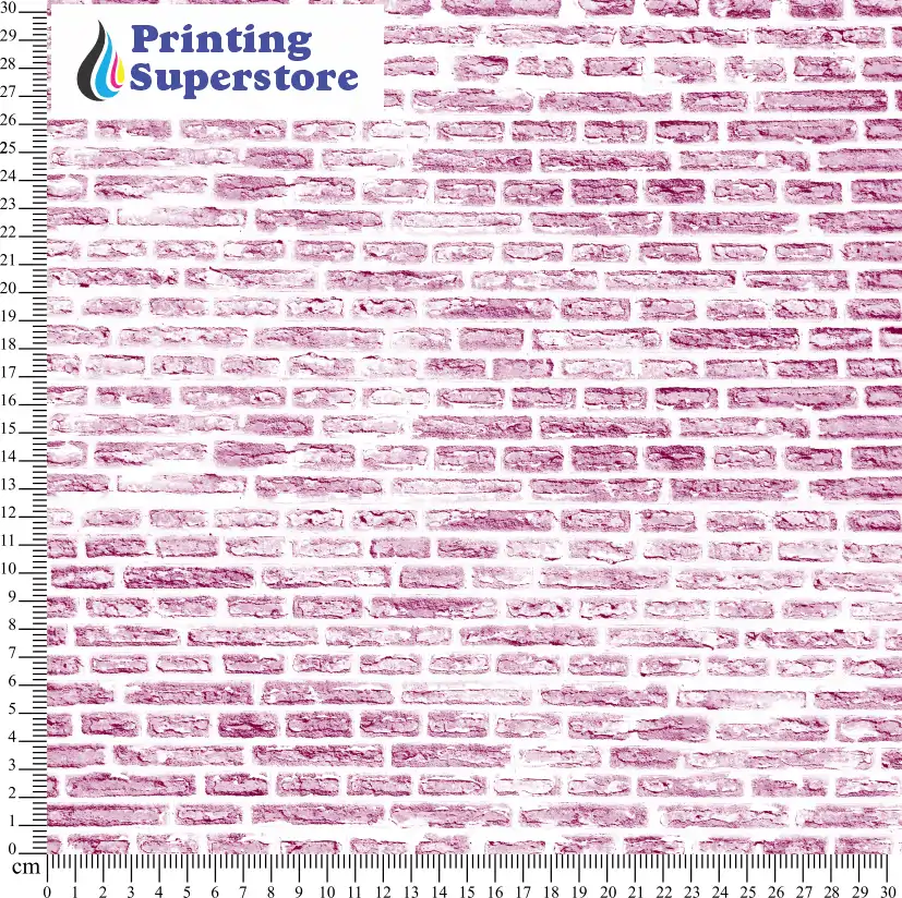 Pink distressed brick pattern printed on Self Adhesive Vinyl (SAV), Heat Transfer Vinyl (HTV) and Cardstock.