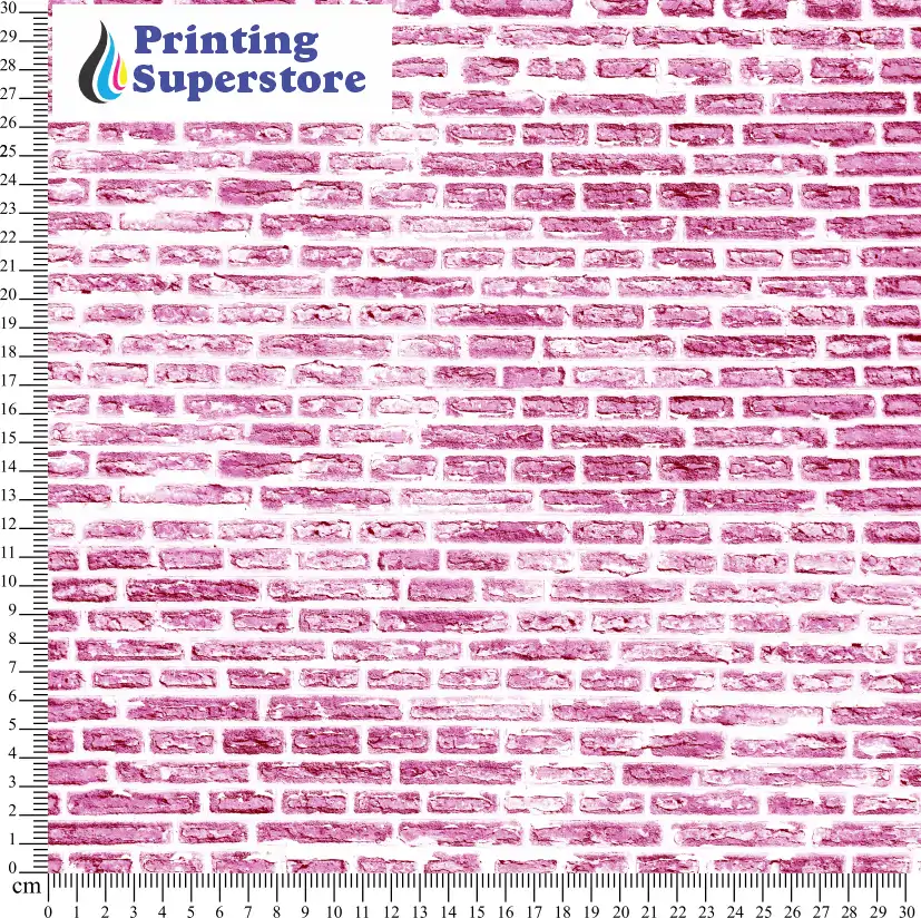 Pink distressed brick pattern printed on Self Adhesive Vinyl (SAV), Heat Transfer Vinyl (HTV) and Cardstock.