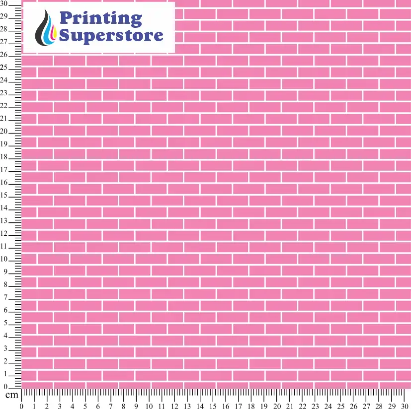 Pink brick pattern printed on Self Adhesive Vinyl (SAV), Heat Transfer Vinyl (HTV) and Cardstock.