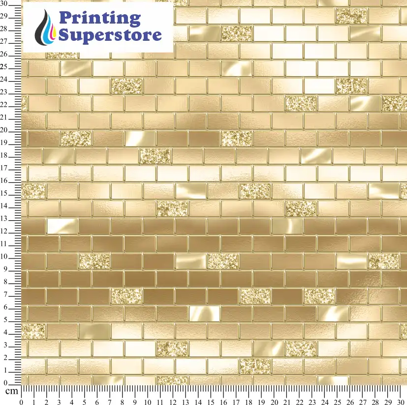 Gold brick pattern printed on Self Adhesive Vinyl (SAV), Heat Transfer Vinyl (HTV) and Cardstock.