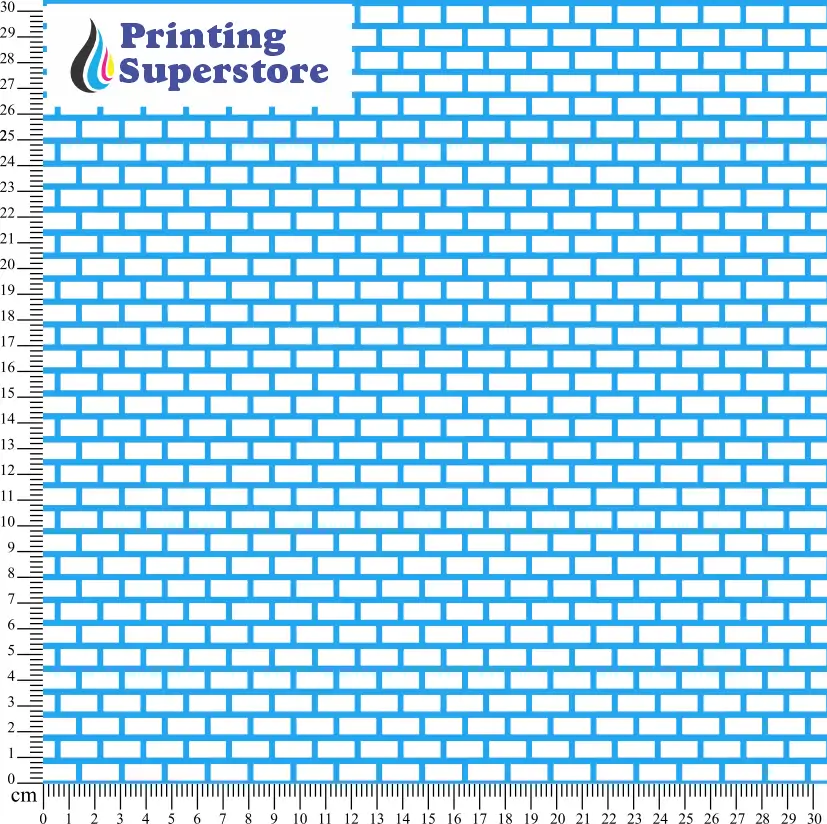 Blue brick pattern printed on Self Adhesive Vinyl (SAV), Heat Transfer Vinyl (HTV) and Cardstock.
