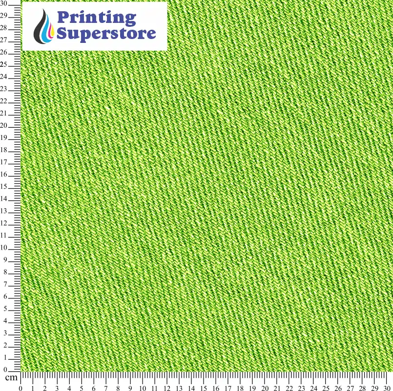 Yellow / Green denim fabric pattern printed on Self Adhesive Vinyl (SAV), Heat Transfer Vinyl (HTV) and Cardstock.