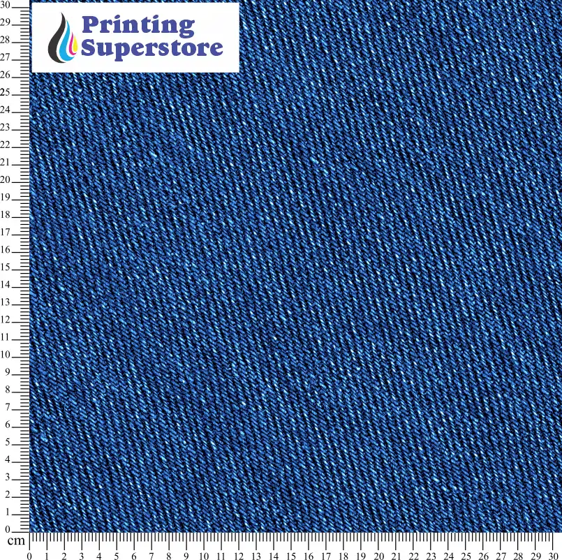 Blue denim fabric pattern printed on Self Adhesive Vinyl (SAV), Heat Transfer Vinyl (HTV) and Cardstock.