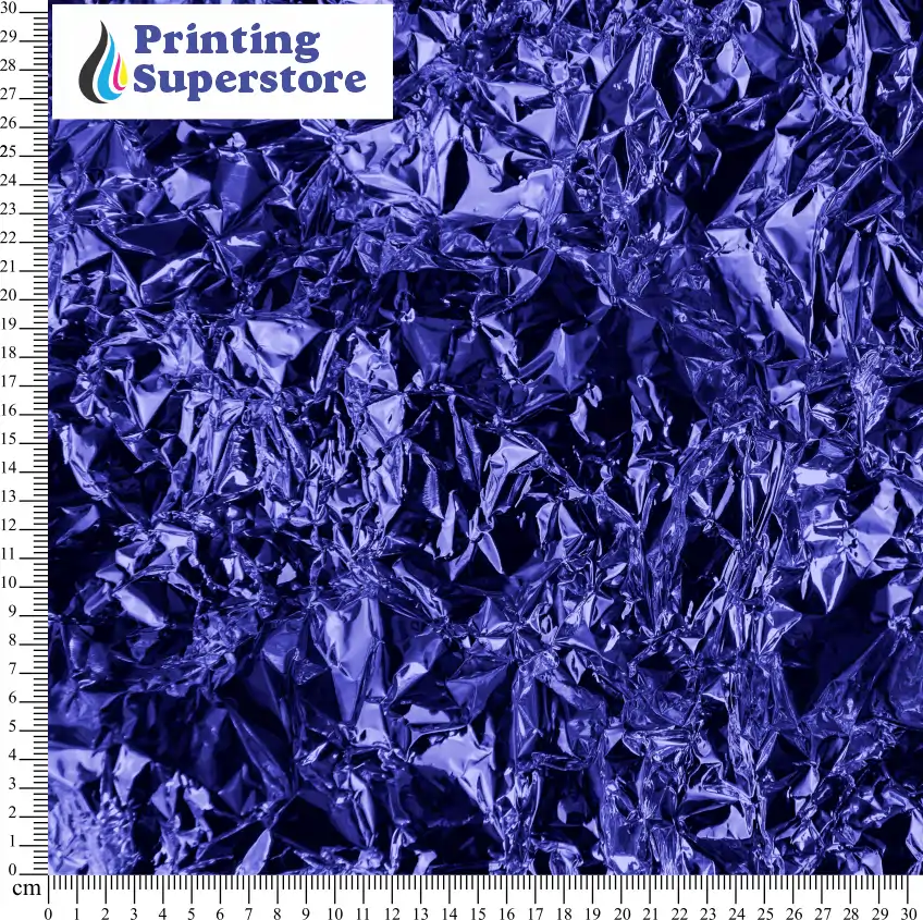 Blue crumpled foil pattern printed on Self Adhesive Vinyl (SAV), Heat Transfer Vinyl (HTV) and Cardstock.