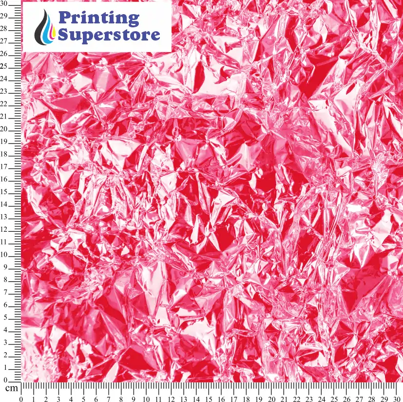 Pink crumpled foil pattern printed on Self Adhesive Vinyl (SAV), Heat Transfer Vinyl (HTV) and Cardstock.