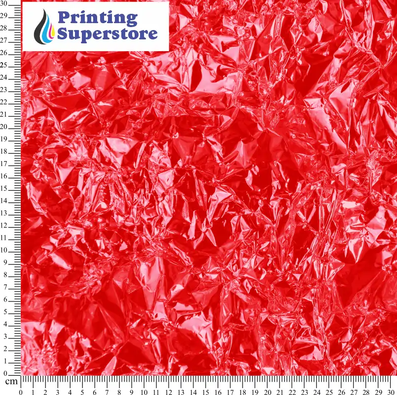Red crumpled foil pattern printed on Self Adhesive Vinyl (SAV), Heat Transfer Vinyl (HTV) and Cardstock.