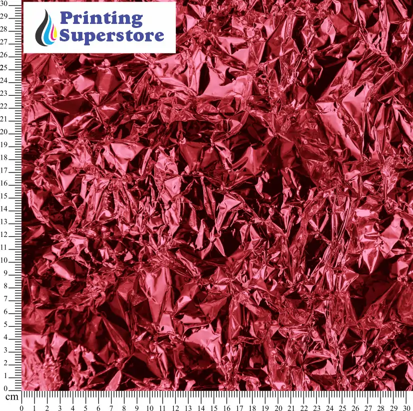Red crumpled foil pattern printed on Self Adhesive Vinyl (SAV), Heat Transfer Vinyl (HTV) and Cardstock.