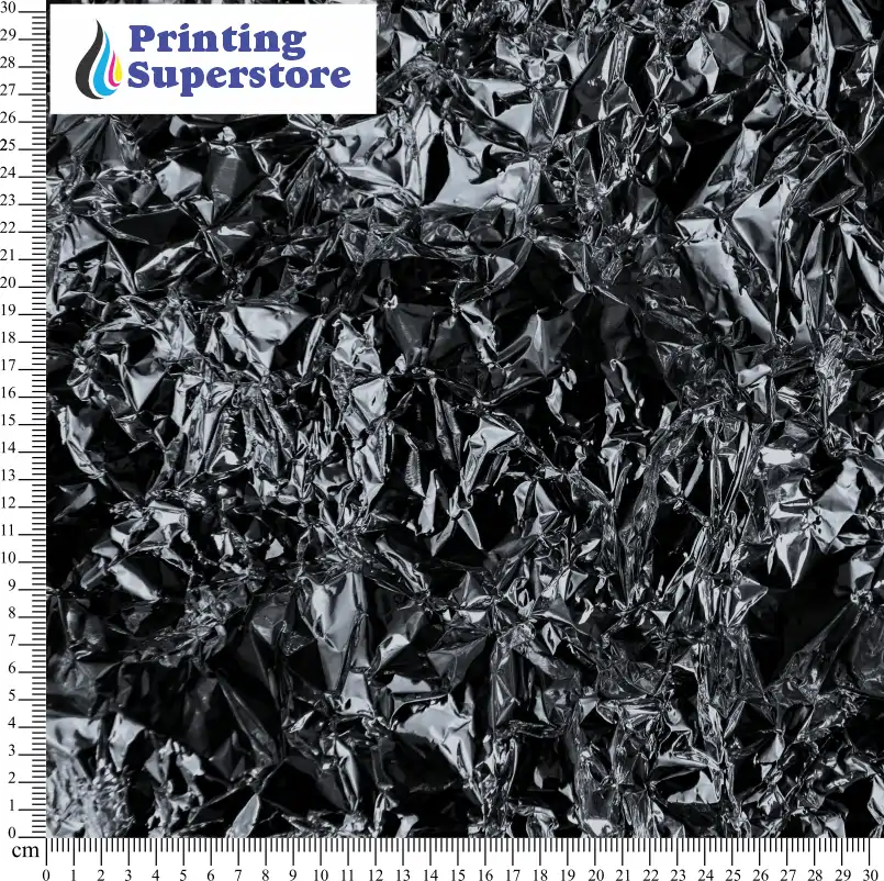 Black crumpled foil pattern printed on Self Adhesive Vinyl (SAV), Heat Transfer Vinyl (HTV) and Cardstock.