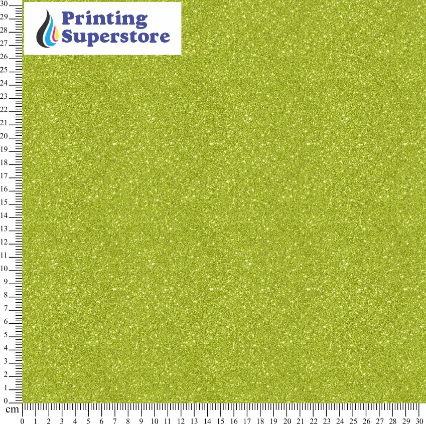 Green fine glitter pattern printed on Self Adhesive Vinyl (SAV), Heat Transfer Vinyl (HTV) and Cardstock.