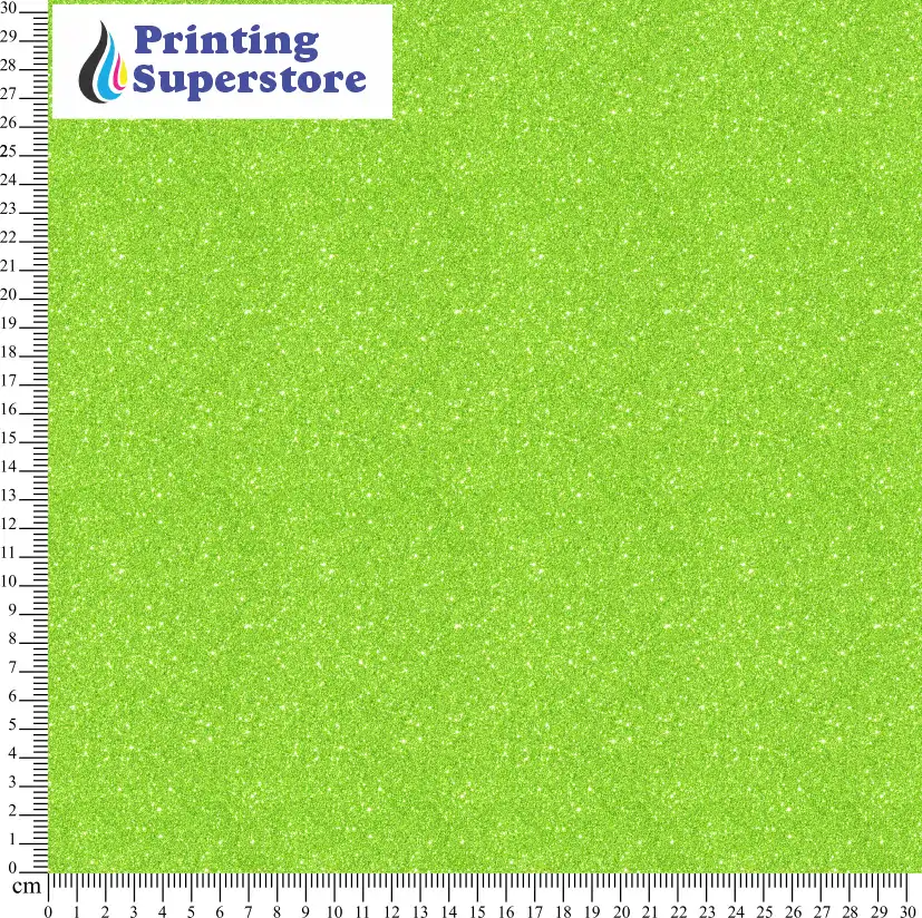 Green fine glitter pattern printed on Self Adhesive Vinyl (SAV), Heat Transfer Vinyl (HTV) and Cardstock.