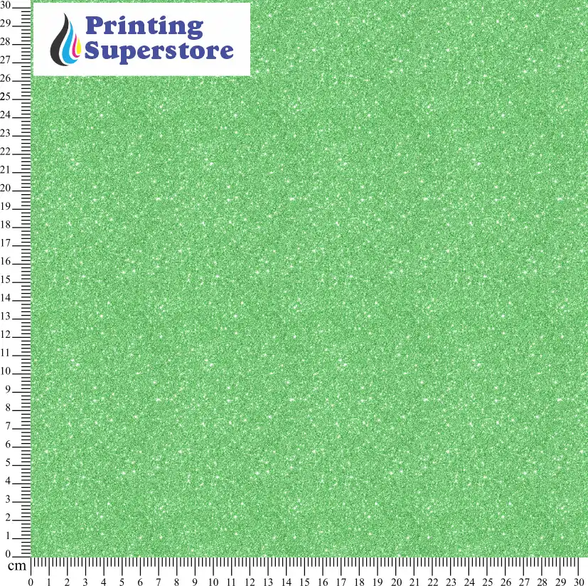 Green fine glitter pattern printed on Self Adhesive Vinyl (SAV), Heat Transfer Vinyl (HTV) and Cardstock.