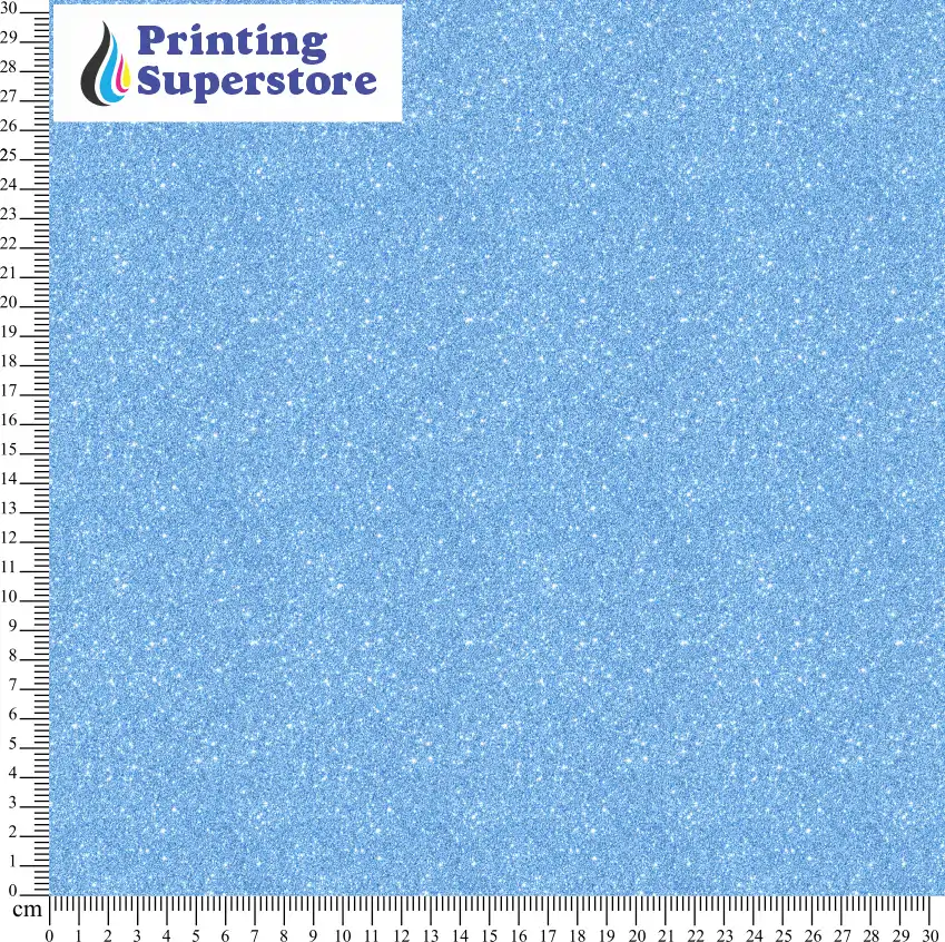 Blue fine glitter pattern printed on Self Adhesive Vinyl (SAV), Heat Transfer Vinyl (HTV) and Cardstock.