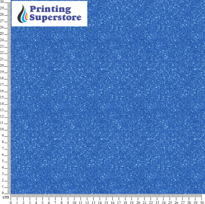 Blue fine glitter pattern printed on Self Adhesive Vinyl (SAV), Heat Transfer Vinyl (HTV) and Cardstock.