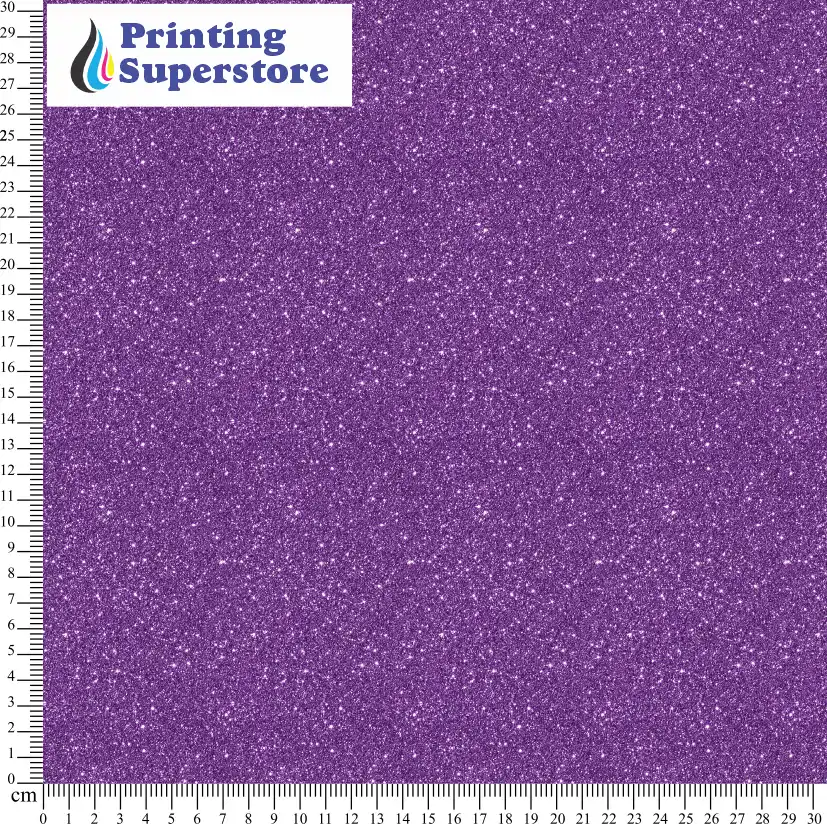 Purple fine glitter pattern printed on Self Adhesive Vinyl (SAV), Heat Transfer Vinyl (HTV) and Cardstock.