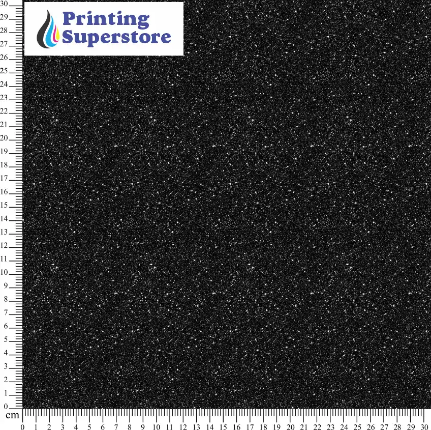 Black fine glitter pattern printed on Self Adhesive Vinyl (SAV), Heat Transfer Vinyl (HTV) and Cardstock.