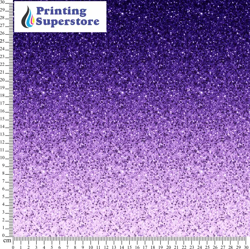 Purple gradient glitter pattern printed on Self Adhesive Vinyl (SAV), Heat Transfer Vinyl (HTV) and Cardstock.