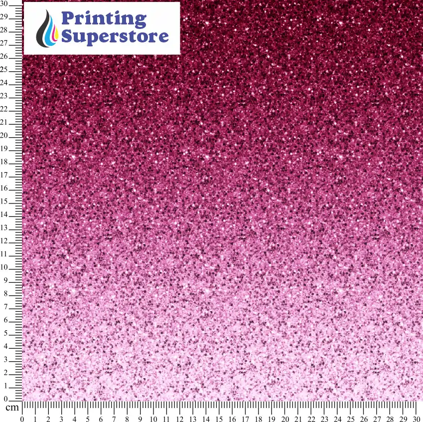 Pink gradient glitter pattern printed on Self Adhesive Vinyl (SAV), Heat Transfer Vinyl (HTV) and Cardstock.
