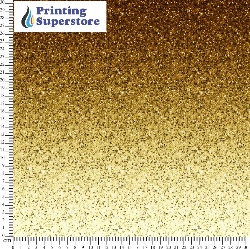 Yellow / Gold gradient glitter pattern printed on Self Adhesive Vinyl (SAV), Heat Transfer Vinyl (HTV) and Cardstock.