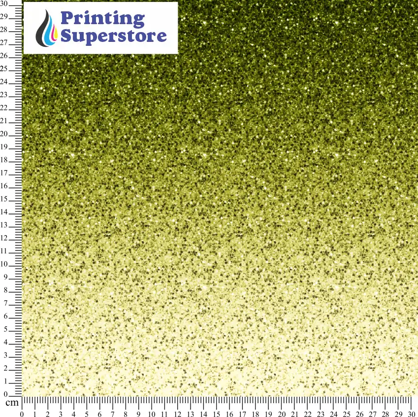 Yellow / Gold gradient glitter pattern printed on Self Adhesive Vinyl (SAV), Heat Transfer Vinyl (HTV) and Cardstock.
