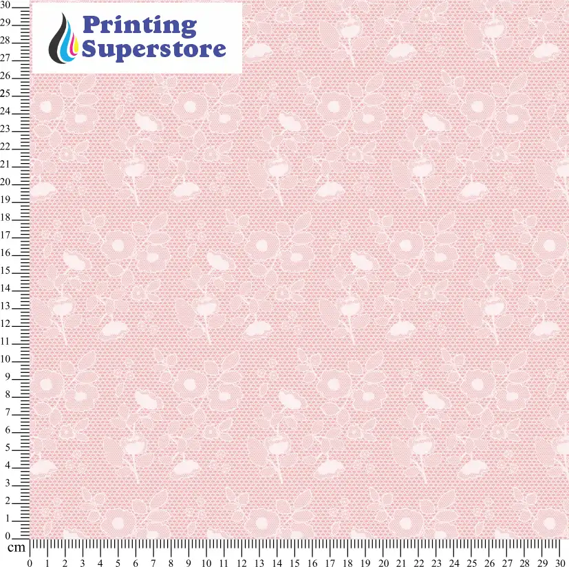 Pink lace pattern printed on Self Adhesive Vinyl (SAV), Heat Transfer Vinyl (HTV) and Cardstock.