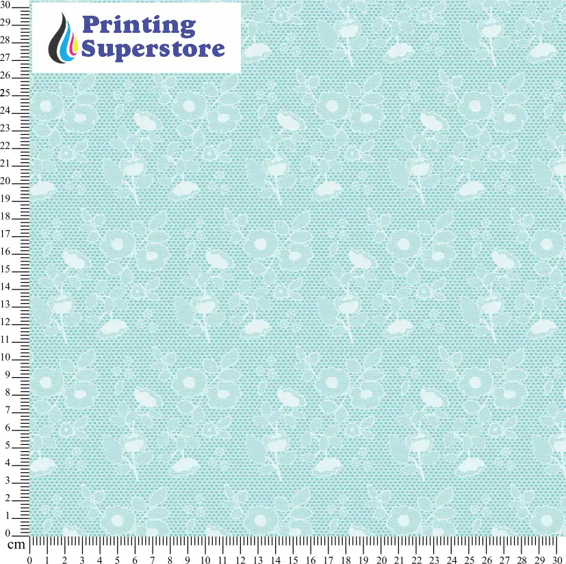 Blue lace pattern printed on Self Adhesive Vinyl (SAV), Heat Transfer Vinyl (HTV) and Cardstock.