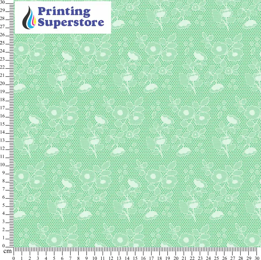 Green lace pattern printed on Self Adhesive Vinyl (SAV), Heat Transfer Vinyl (HTV) and Cardstock.