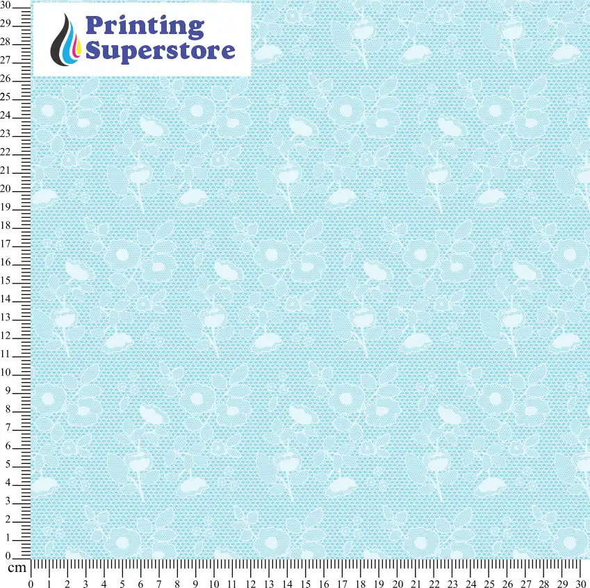 Blue lace pattern printed on Self Adhesive Vinyl (SAV), Heat Transfer Vinyl (HTV) and Cardstock.