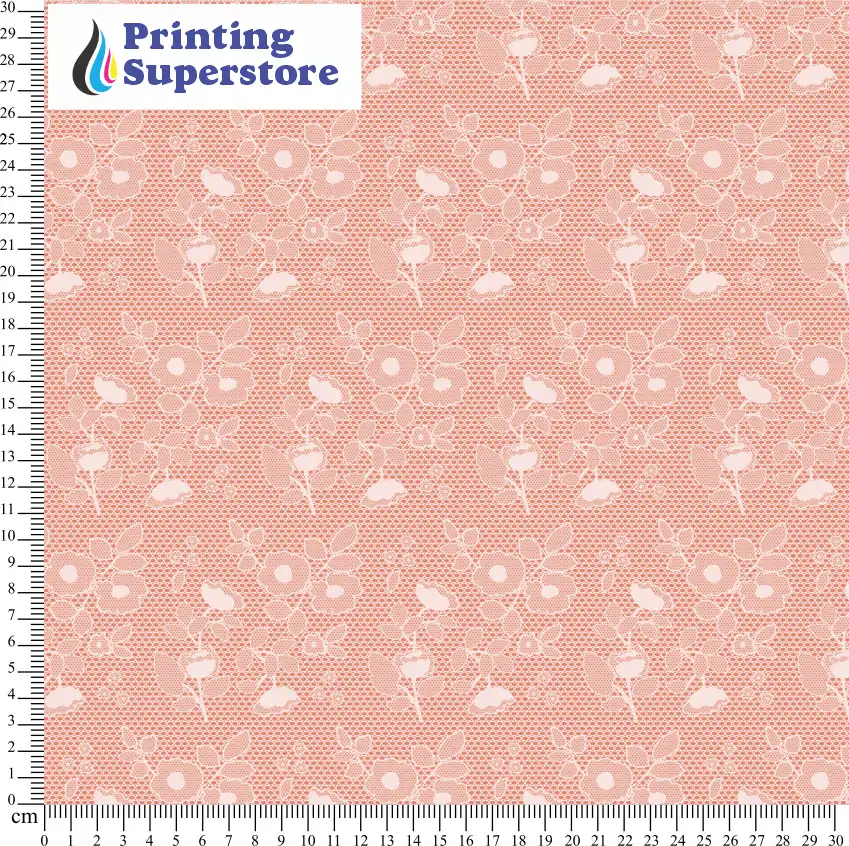 Orange lace pattern printed on Self Adhesive Vinyl (SAV), Heat Transfer Vinyl (HTV) and Cardstock.