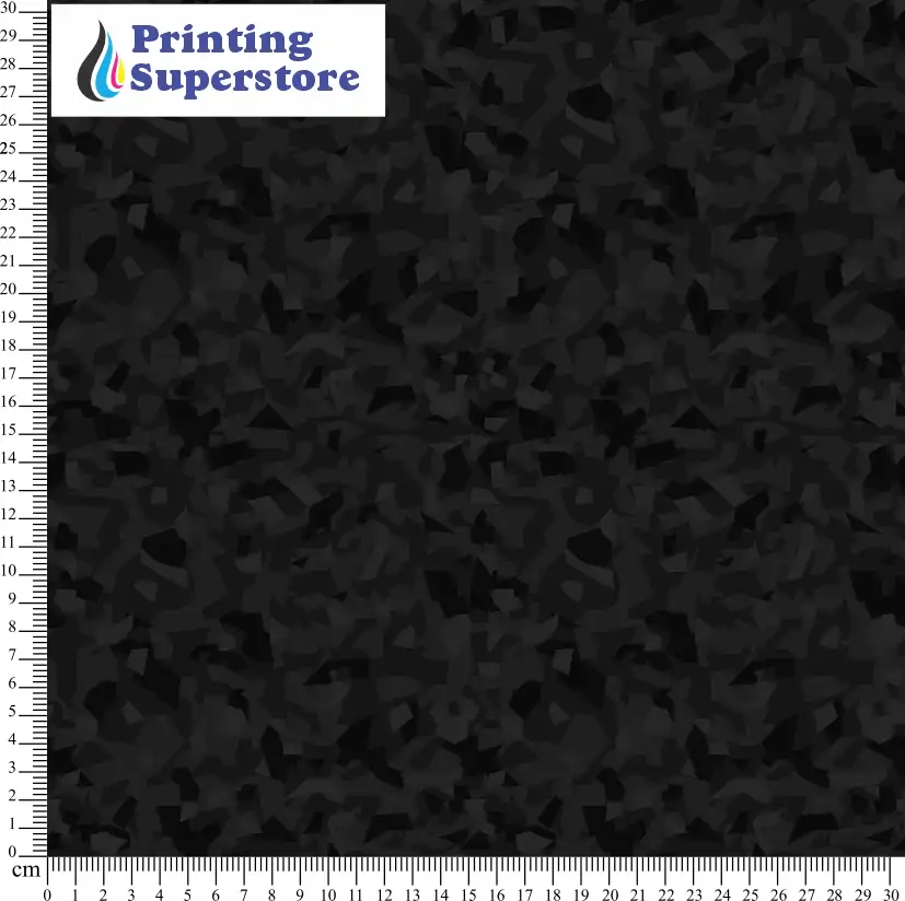 Black camouflage polygon pattern printed on Self Adhesive Vinyl (SAV), Heat Transfer Vinyl (HTV) and Cardstock.