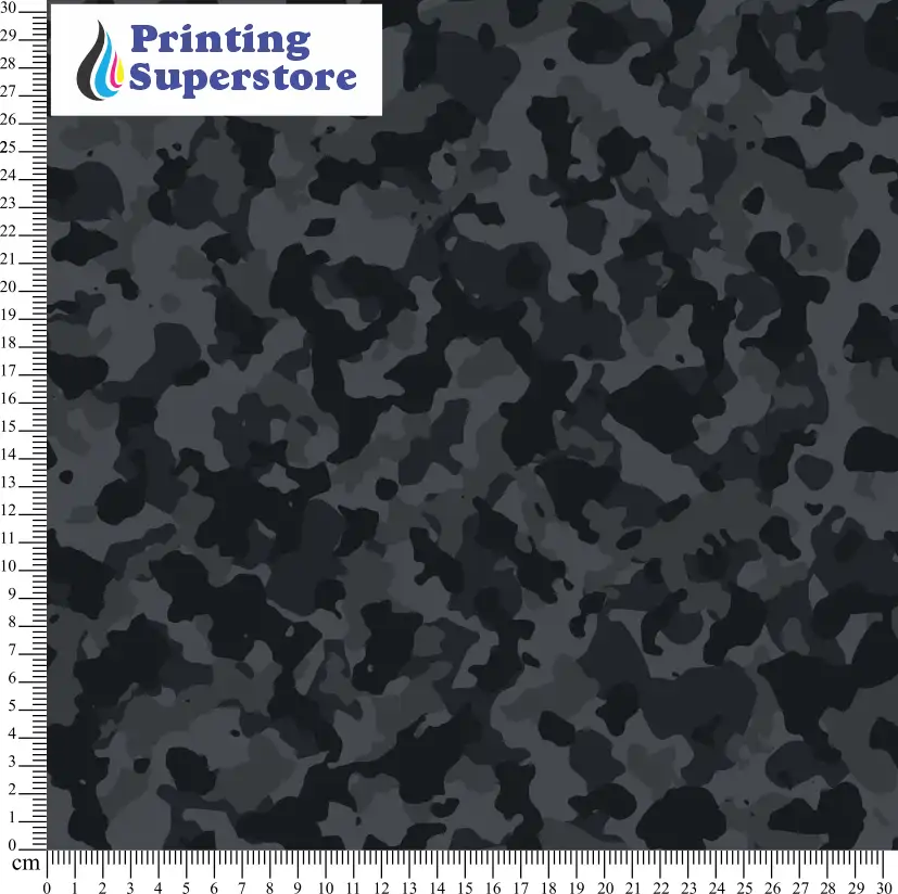 Grey / Silver camouflage pattern printed on Self Adhesive Vinyl (SAV), Heat Transfer Vinyl (HTV) and Cardstock.