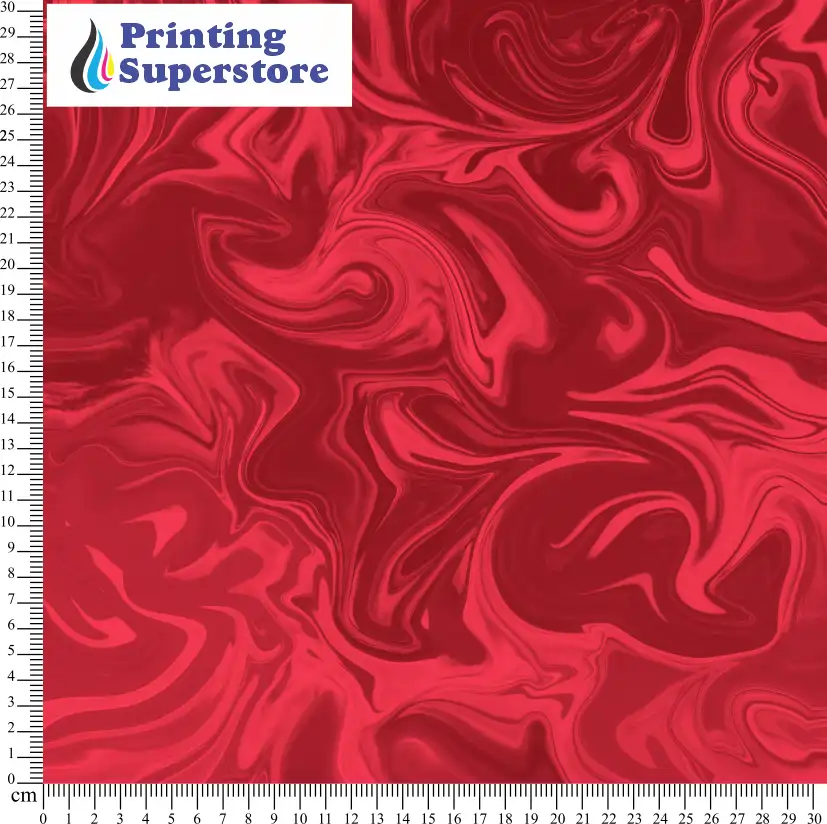 Red marble pattern printed on Self Adhesive Vinyl (SAV), Heat Transfer Vinyl (HTV) and Cardstock.
