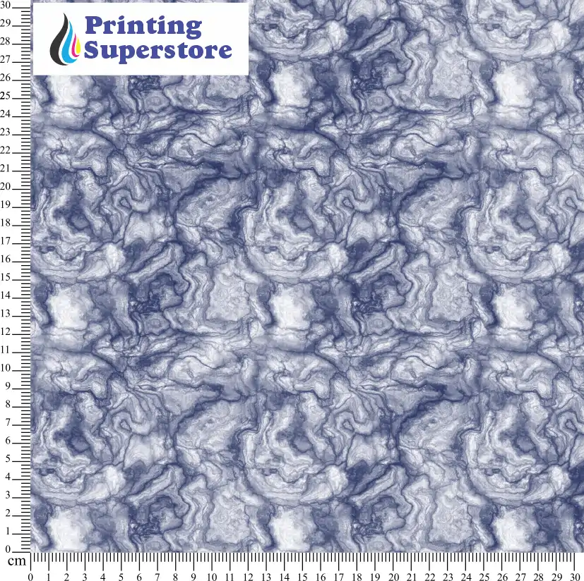 Blue marble pattern printed on Self Adhesive Vinyl (SAV), Heat Transfer Vinyl (HTV) and Cardstock.