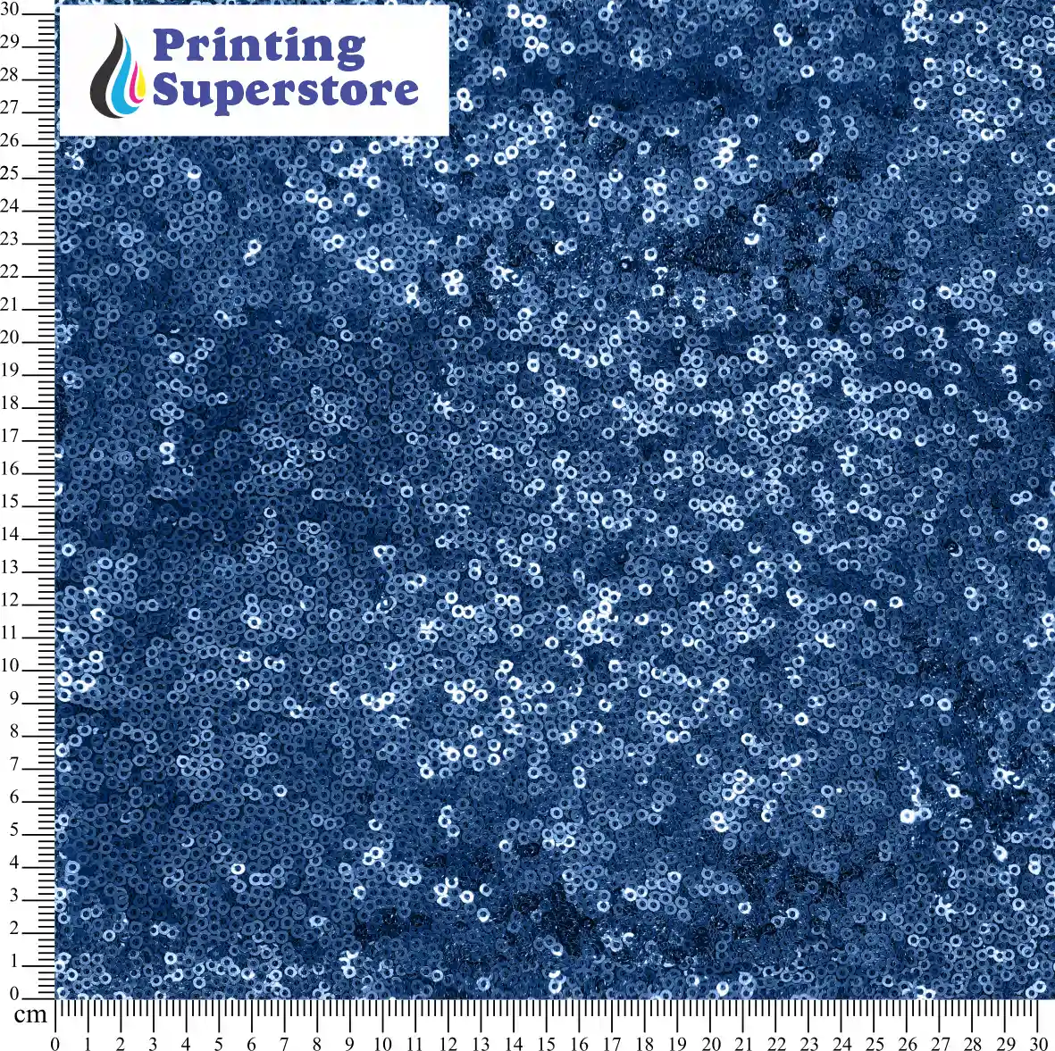 Blue sequins pattern printed on Self Adhesive Vinyl (SAV), Heat Transfer Vinyl (HTV) and Cardstock.
