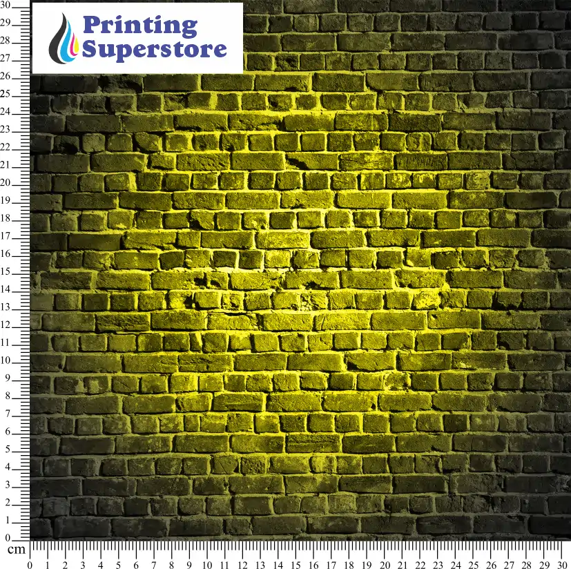 Yellow neon brick pattern printed on Self Adhesive Vinyl (SAV), Heat Transfer Vinyl (HTV) and Cardstock.