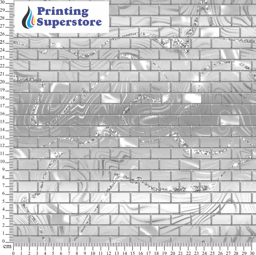 Silver brick pattern printed on Self Adhesive Vinyl (SAV), Heat Transfer Vinyl (HTV) and Cardstock.